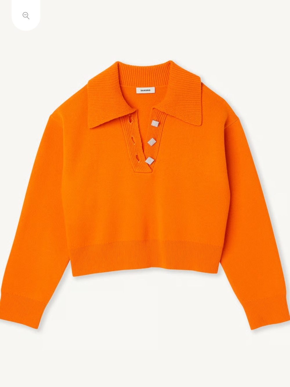 Sandro CROPPED SWEATER WITH JEWEL BUTTONS